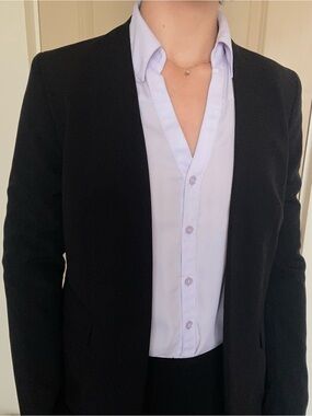 BCX Light Purple Button-Down Shirt Blouse